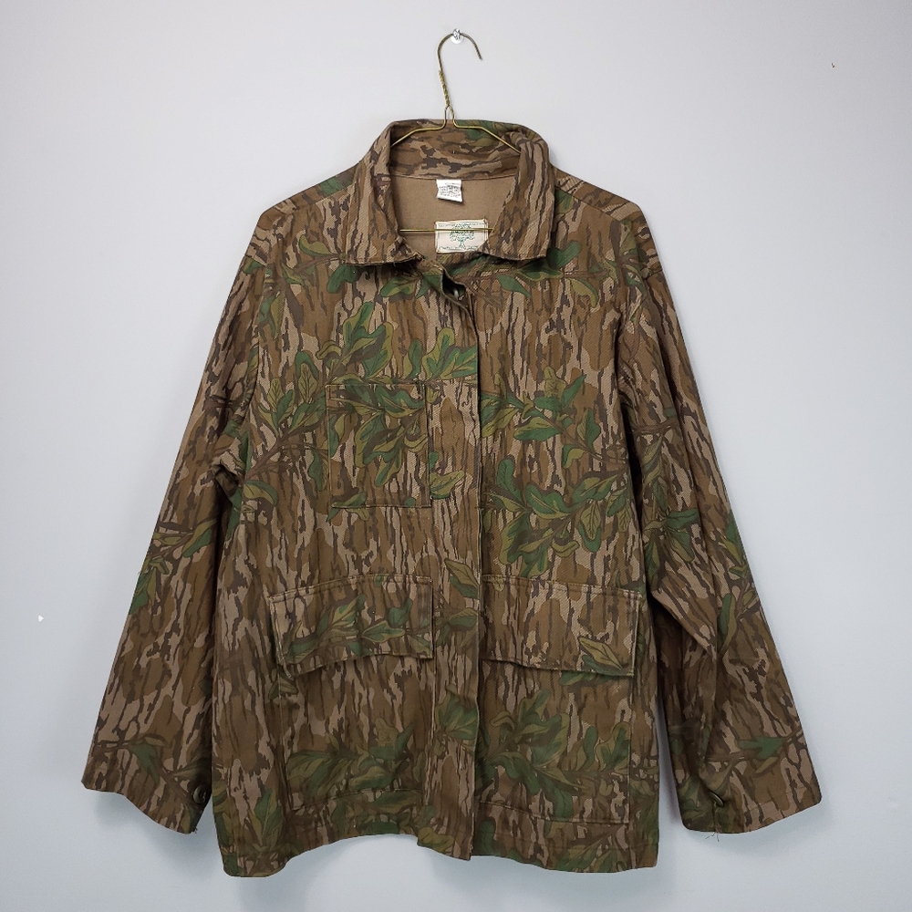 Vintage Moasy Oak Camouflage Button Shirt Jacket